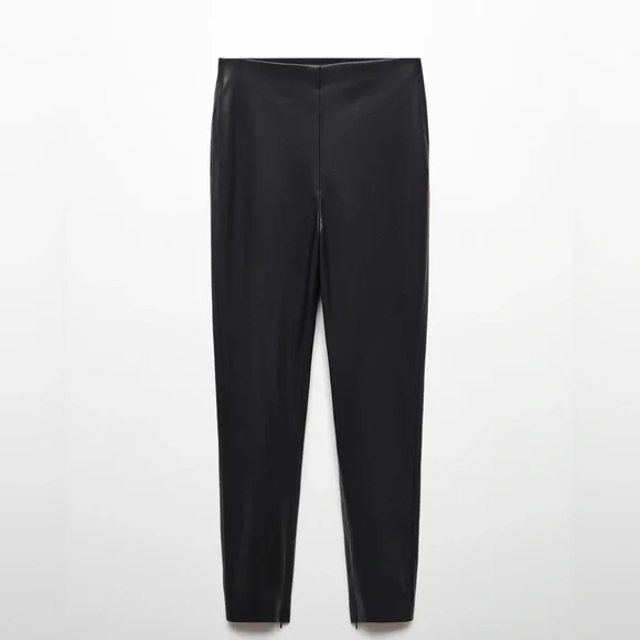 Mango leather effect leggings with split hems NWT - Picture 3 of 6